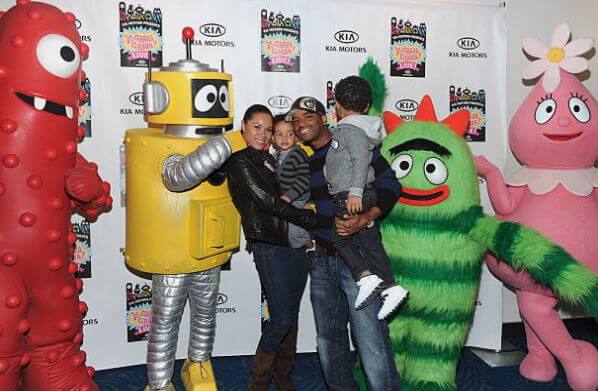 Larenz Tate with his wife, Tomasina Parrott, and sons, Zander Tate and Miles Tate.